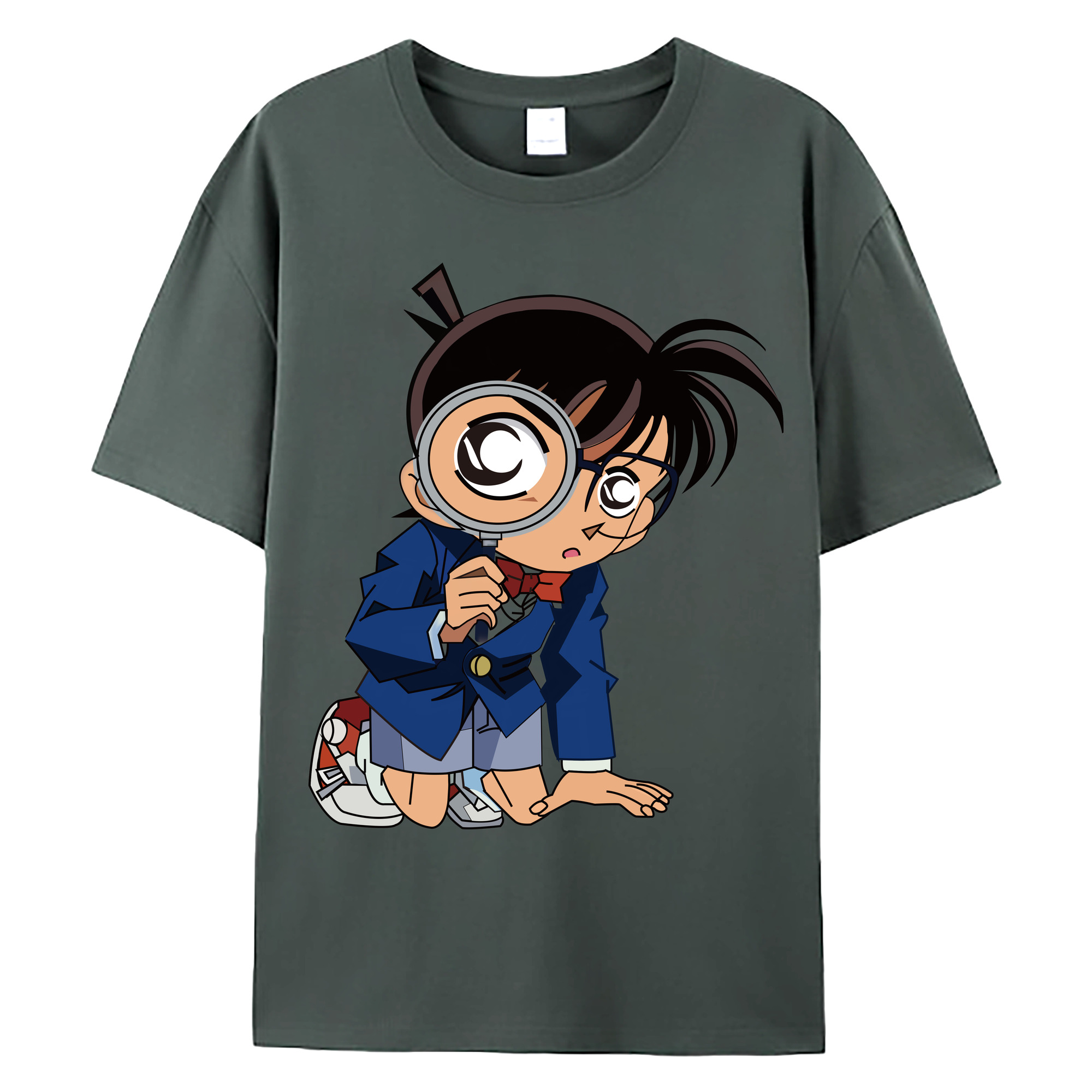 （画像用） 名探偵コナン 江戸川 コナン Detective Conan Conan Edogawa 綿100％ メンズ半袖Tシャツ｜肌触りやわらか＆通気性
